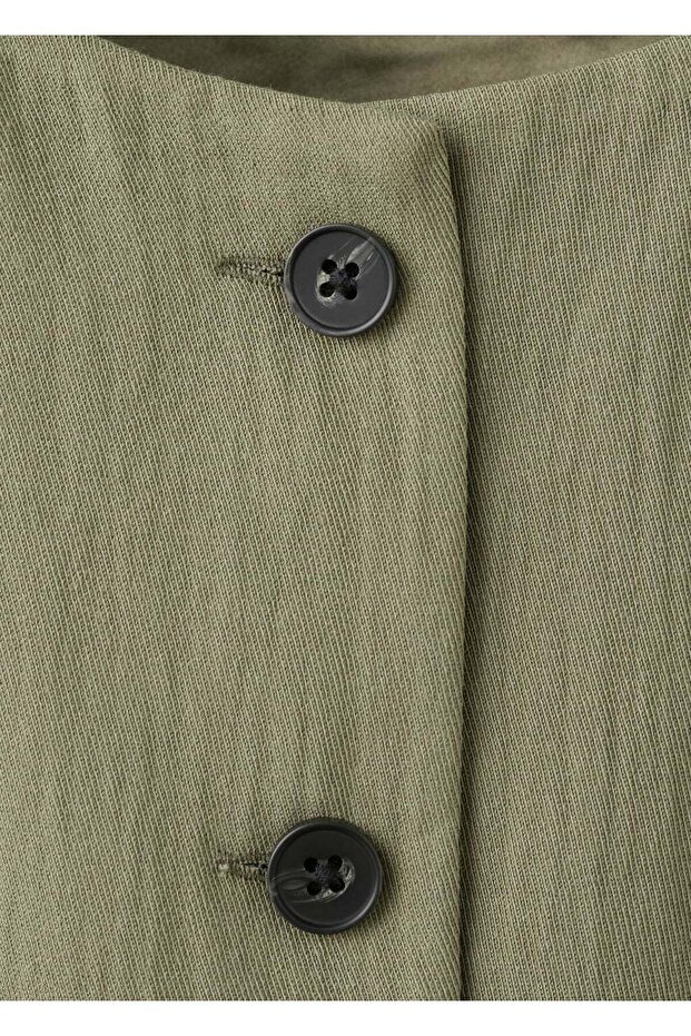 Düğmeli kısa elbise - 5