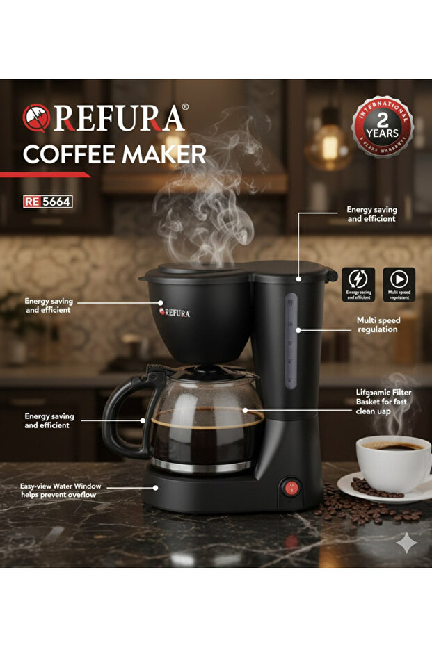 830W High Power Coffee Maker 1.20L - Auto Shut-Off