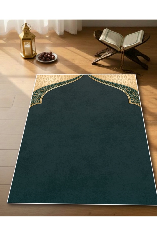 سجادة صلاة ذات سطح ناعم وقاعدة مانعة للانزلاق، تصميم عصري أنيق وريفي. | إس سي دي