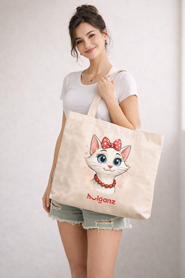 Thick Canvas Large Tote Bag 42X38 cm XL Large Size Printed Bag Shoulder Bag