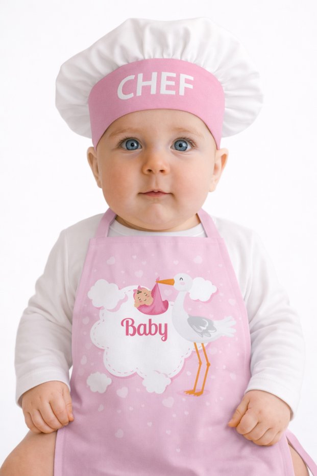 Ays Home 6 Month Old Baby Girl Baby Shower Supplementary Food Chef Concept Shooting Apron