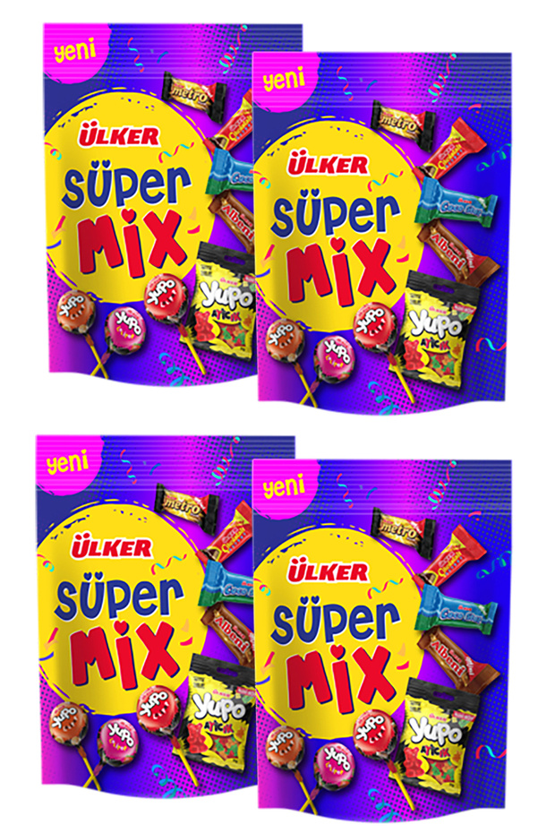 Super Mix Assorted Jelly Beans, Chocolate and Confectionery Package 300.6 g X 4 Pcs