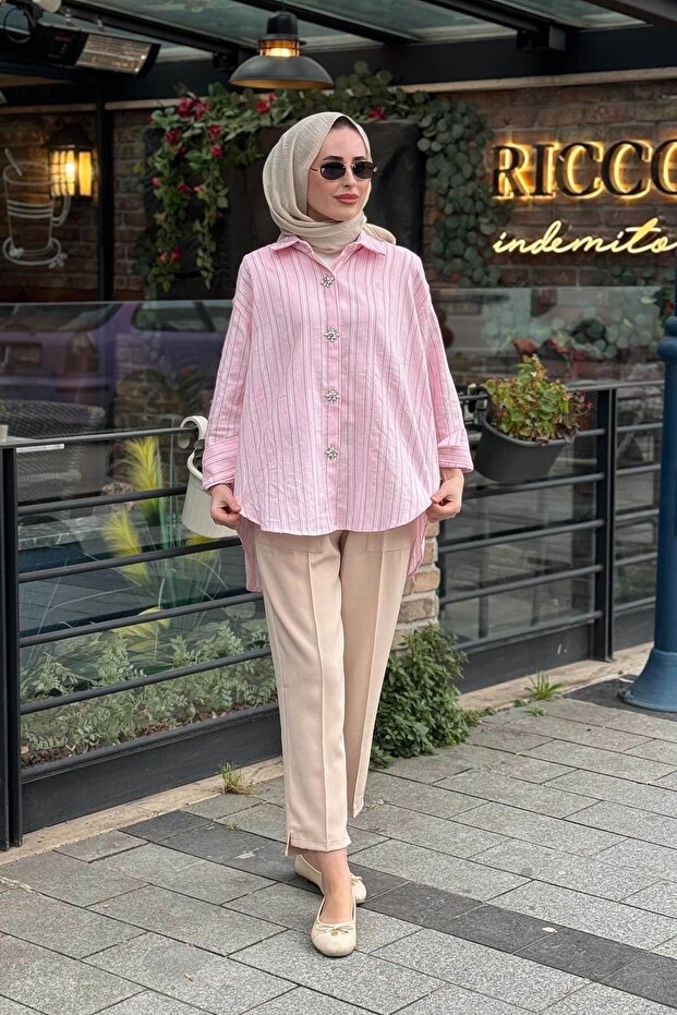 Gömlek 26S8012 Pembe - 4