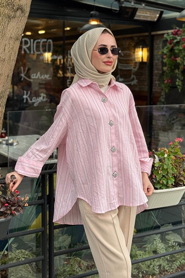 Gömlek 26S8012 Pembe - 3
