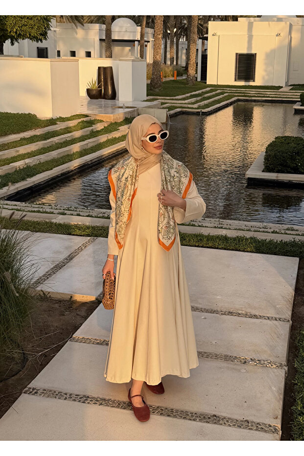 5011 COOL ELBİSE vanilya - 4