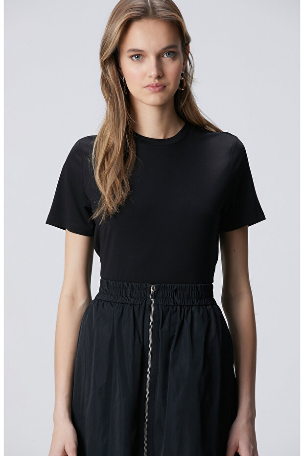 Siyah Basic T-shirt - 4