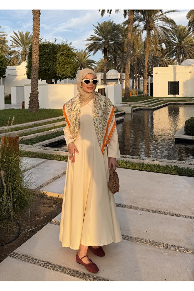 5011 COOL ELBİSE vanilya - 1