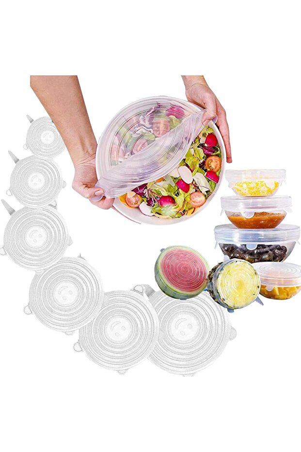 Silicone Stretch Lids 6 Sizes - Reusable Food Storage Covers
