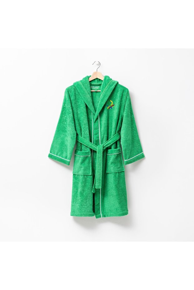 Be-0817-Gr 100% Cotton Green 65X65 cm Children's Bathrobe