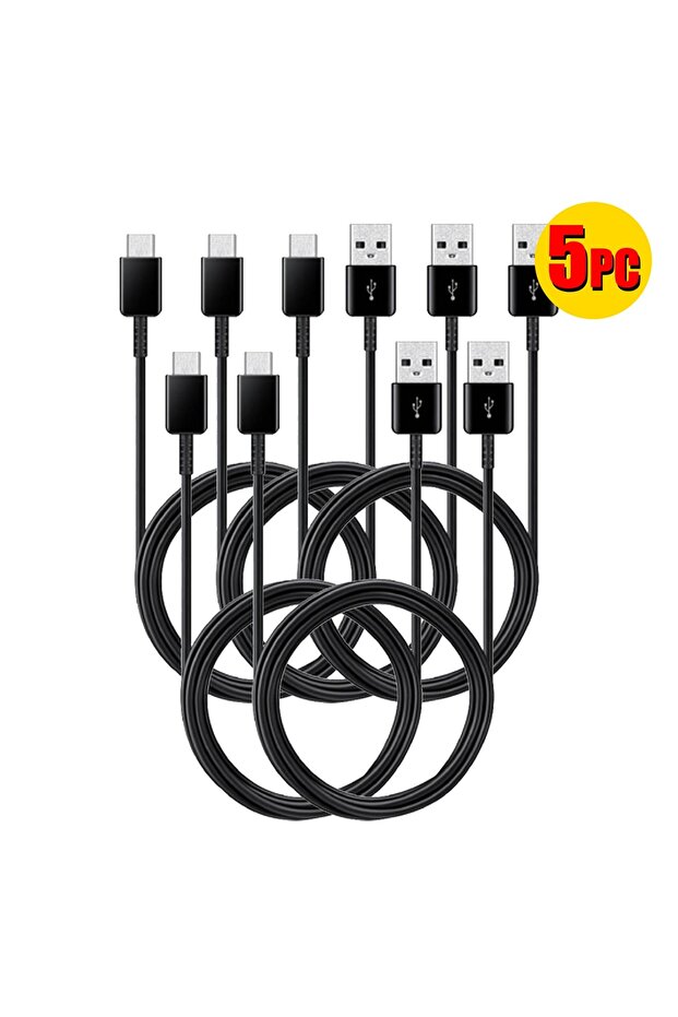 كابل شحن سريع USB إلى Type-C مضفر، 5 قطع