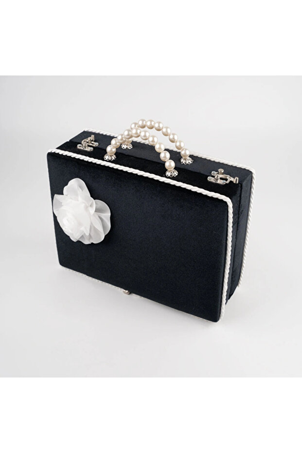 Velvet Chest Dowry Box Quran Box (Black, Hollow Box)