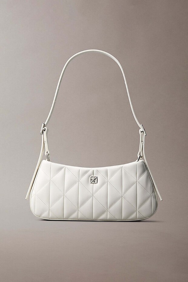 Women's Quilted Small Shoulder Bag - White