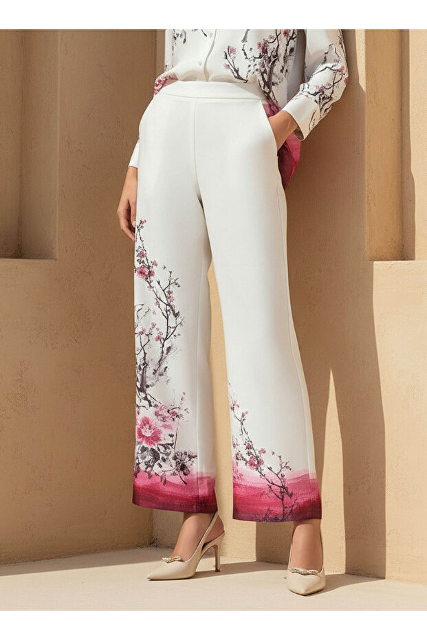 Wide Leg Floral Print Pants