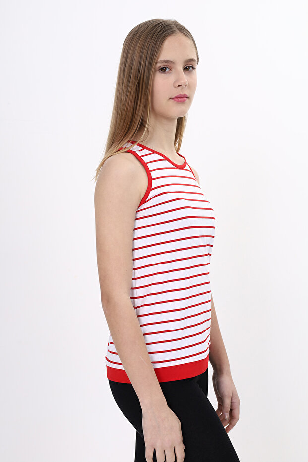 قميص أساسي مخطط برقبة دائرية للفتيات - 3