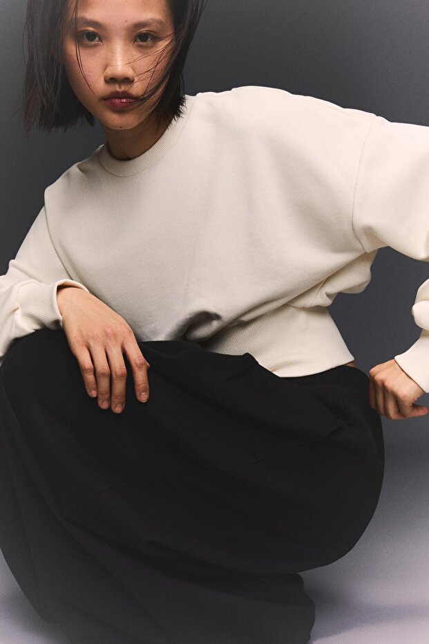 Kemerli bel sweatshirt - 4