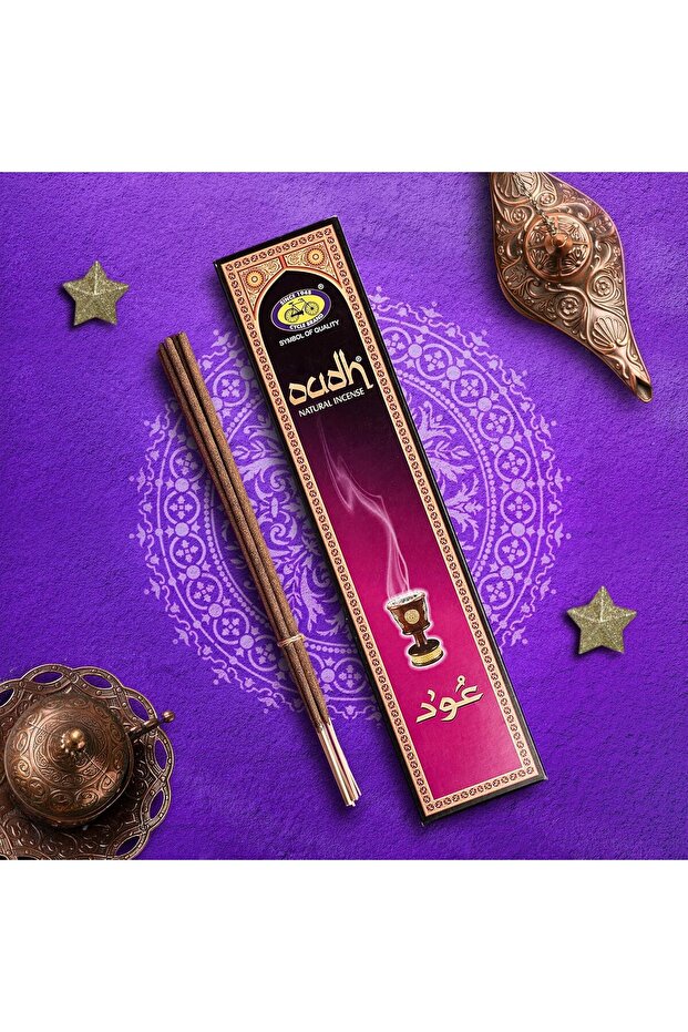 Authentic Oudh Fragrance Hand Crafted Indian Incense Sticks Pack (12 Packs)