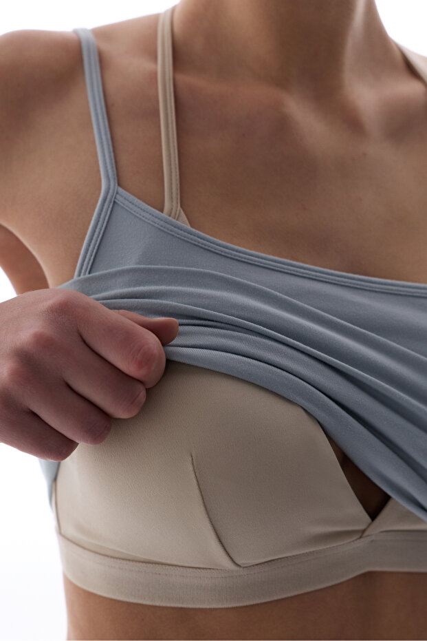 Gri Layered Active Üst - 4