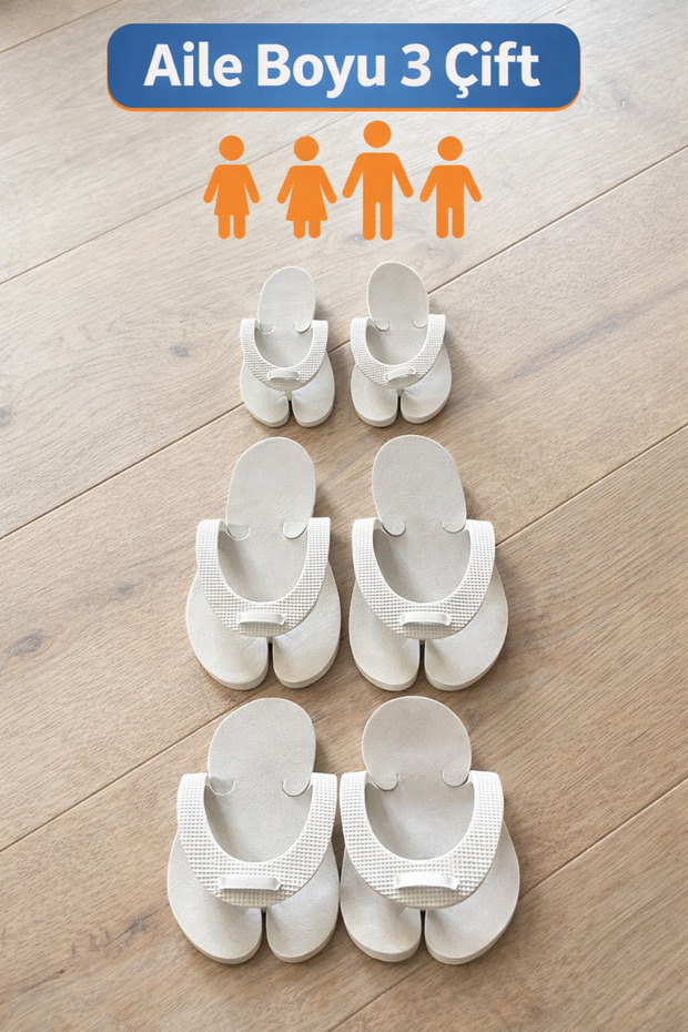 Family Size 3 Pairs of Eva Slippers | Hotel Spa Hospital Guest Use