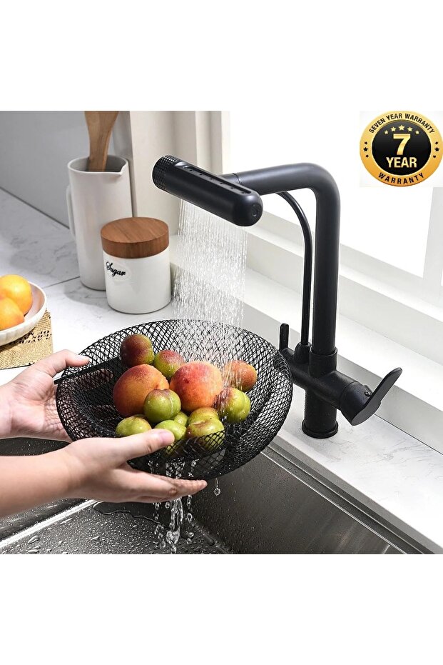 Kitchen Sink Faucet with Dual Flow Water Purification Outlet, 5-Function Faucet, Spiral, 7 Years Warranty, Imported