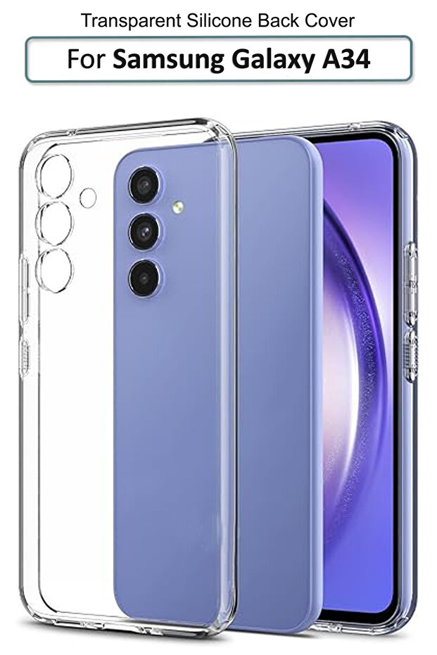 Samsung Galaxy A34 - Transparent Silicone Protective Back Case Cover