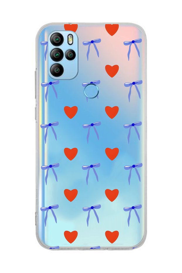 Omix X300 / X500 Compatible Transparent Phone Case with Heart and Ribbon Pattern