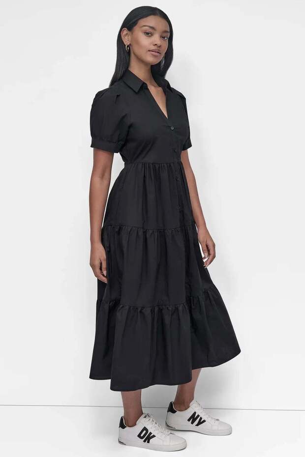 قماش قماش بوبلين بأزرار أمامية - 2