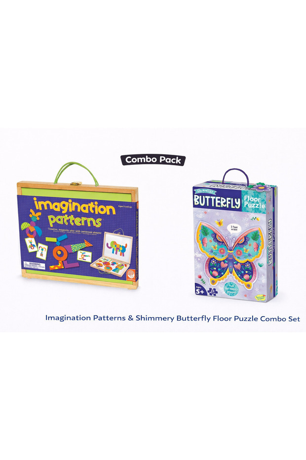 Imagination Patterns + Shimmery Butterfly Floor Puzzle Combo Set