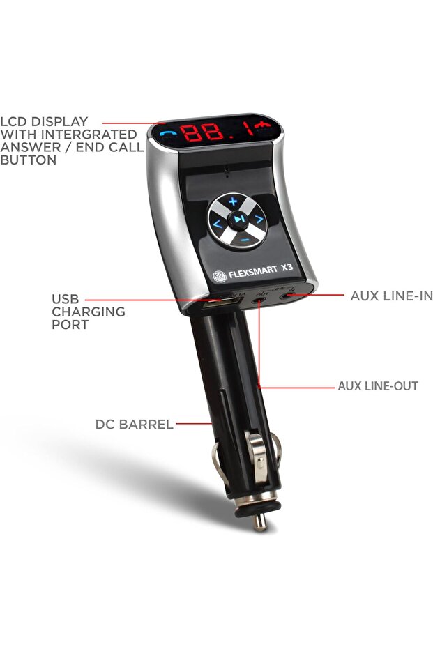 محول بلوتوث صغير للسيارة GOgroove FlexSMART X3