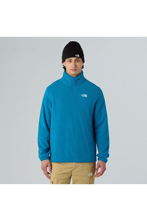 Glacier Fleece Men's Blue Mock Neck Sweatshirt