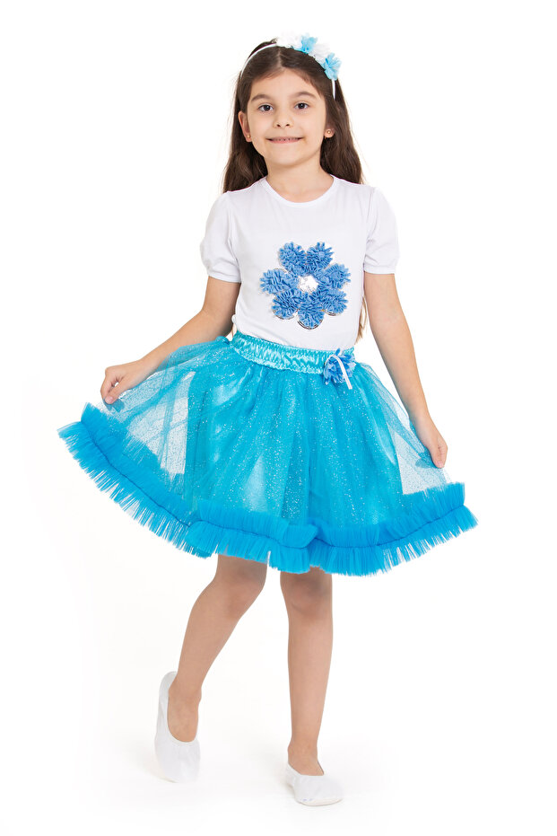 23 April 29 October Performance Outfit Girls' Model Badi Model Tutu Skirt Bottom-Top Set