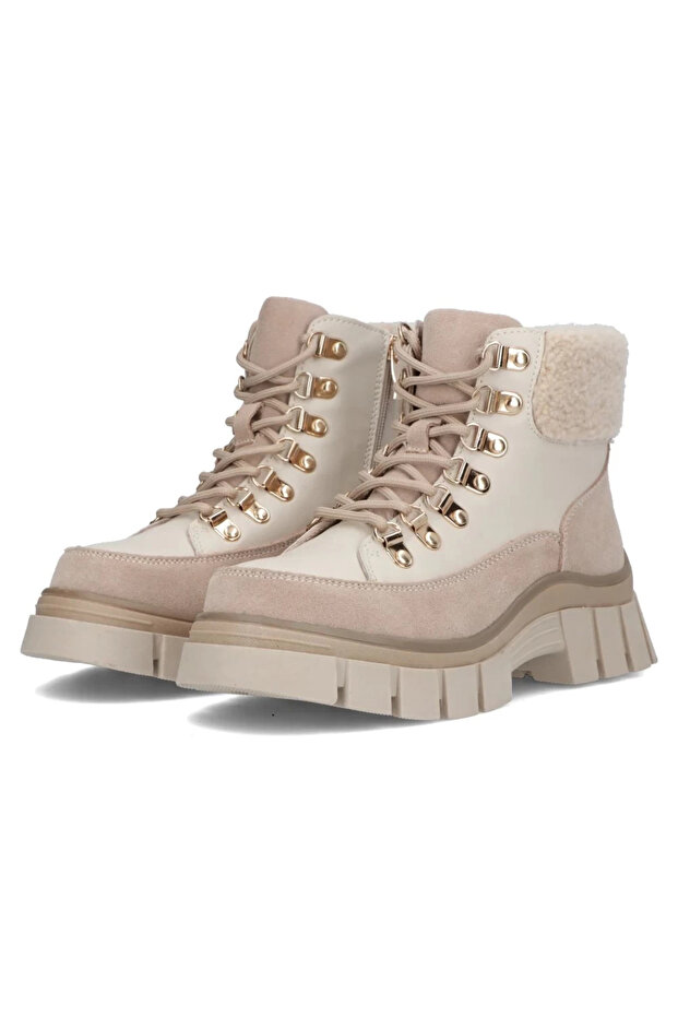 Ghete din piele naturală 6471 bej - 1