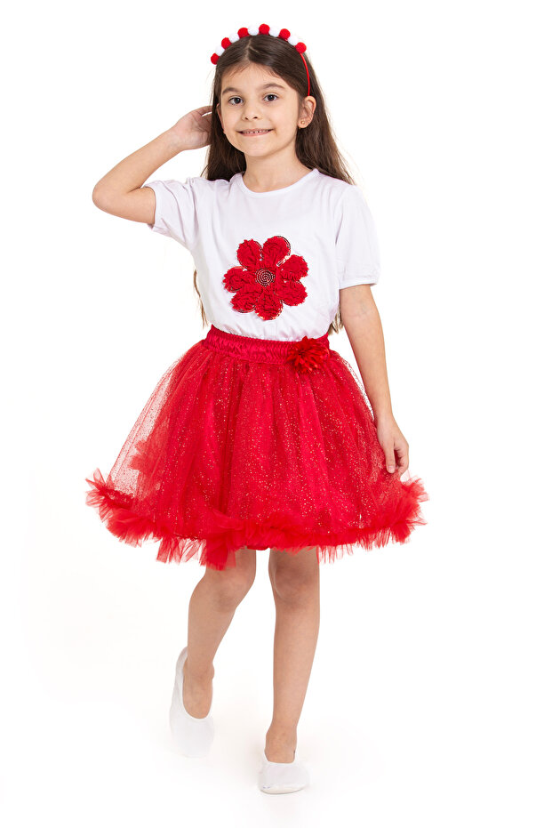 23 April 29 October Performance Outfit Girls' Model Badi Model Tutu Skirt Bottom-Top Set