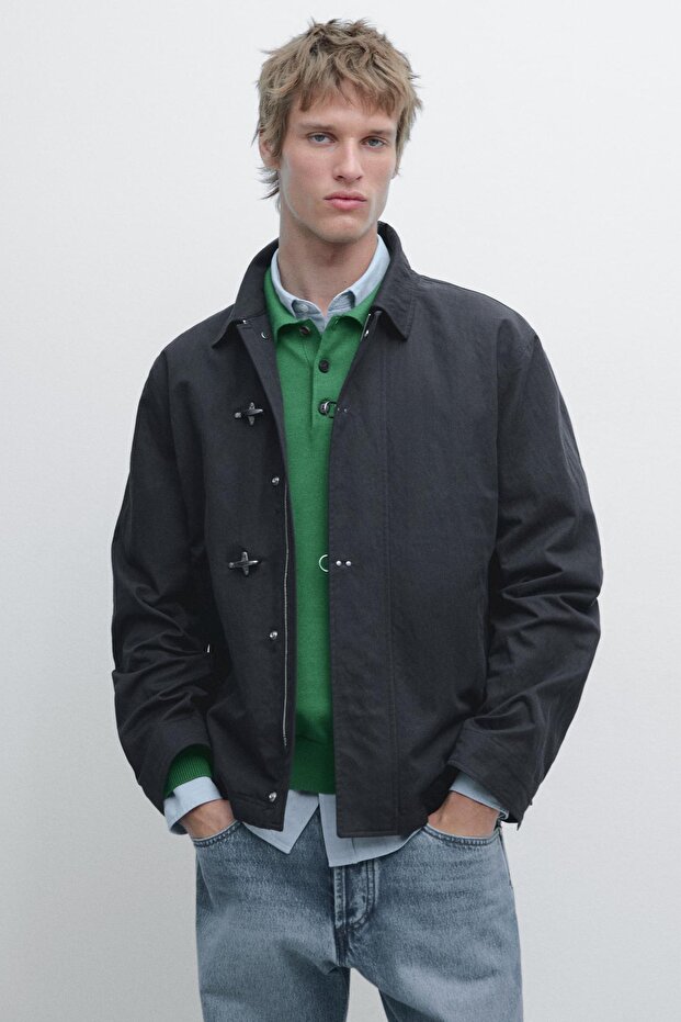 Süslü düğmeli pamuklu ceket - 2