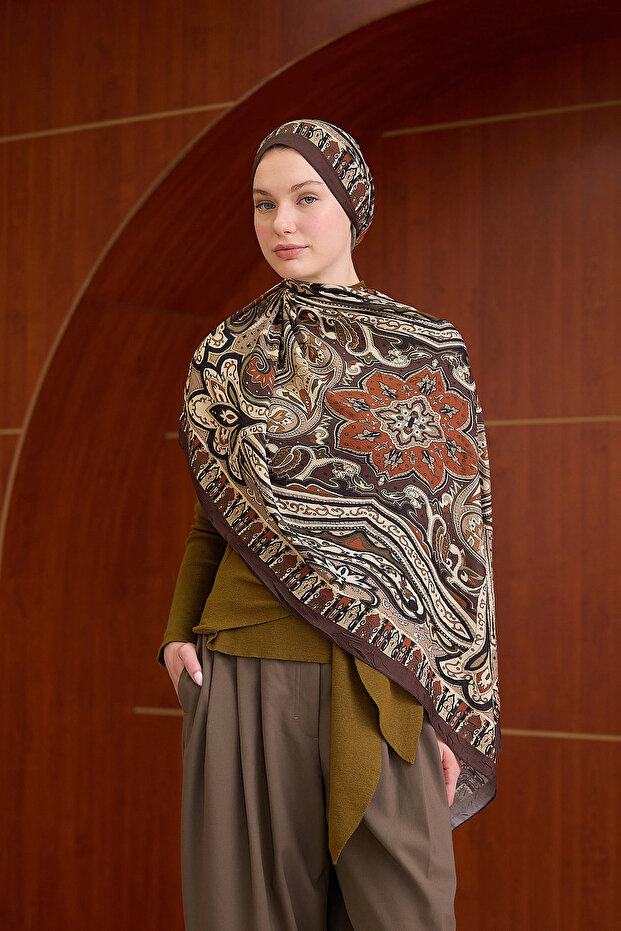 Bamboo Kraş Shawl 7002 Brown