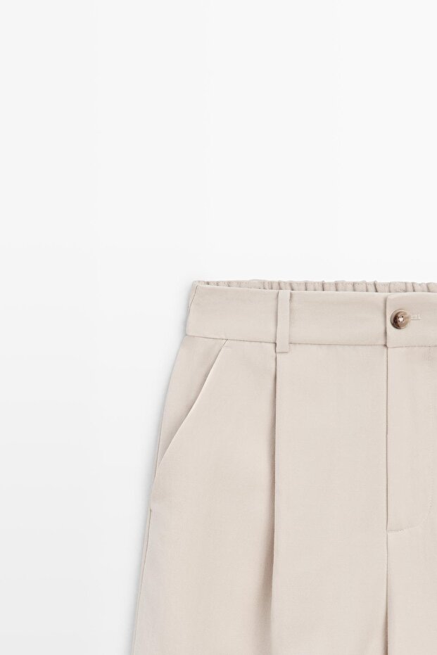 Elastik belli dökümlü pantolon - 6