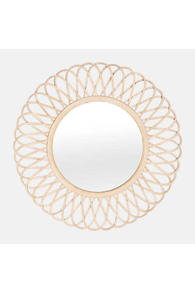 WICKER 35" DAISY MIRROR, NATURAL