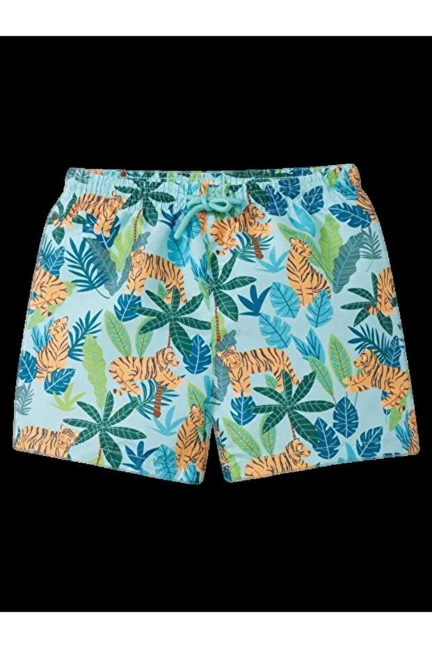 Boys’ Tiger Print Micro Swim Shorts - Green