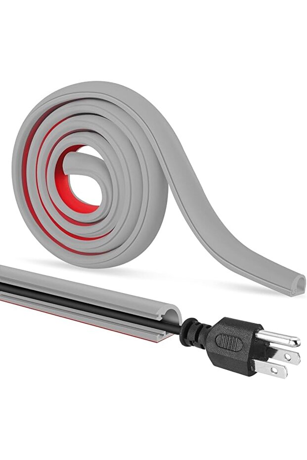 Self-Adhesive Cable Hider, Flexible Wire Cover Cable Raceway for Wires, Wall Mount TV, Home Audio, N