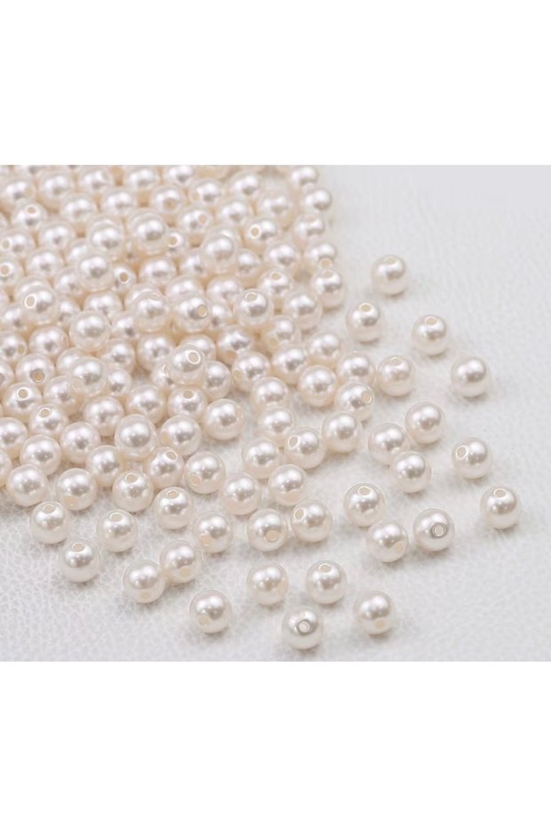 Mărgele decorative plastic 10 mm – alb