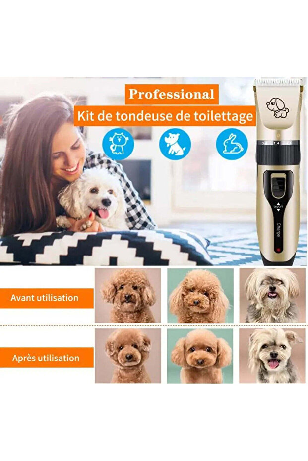 Professional Wireless Pet Clipper Set - 7
