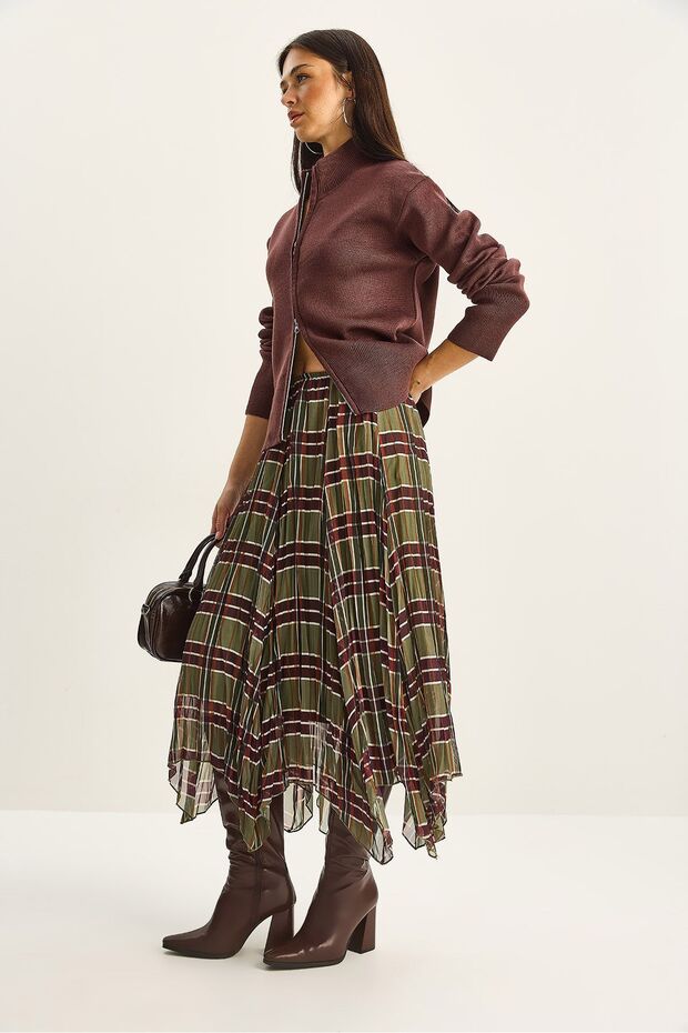 LUCCI checked midi Checked with Lined - 3