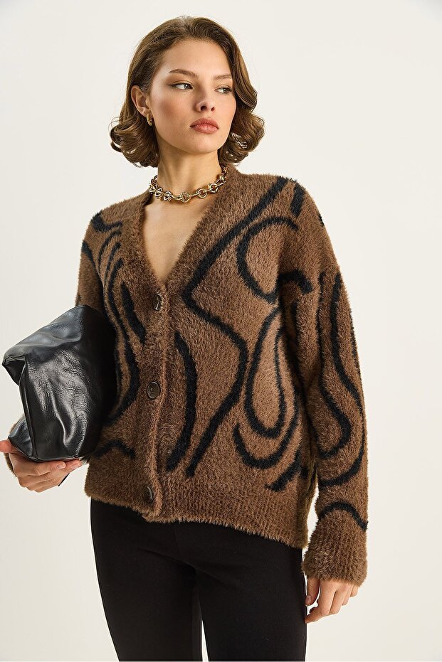 LUCCI Patterned textured cardigan - 5