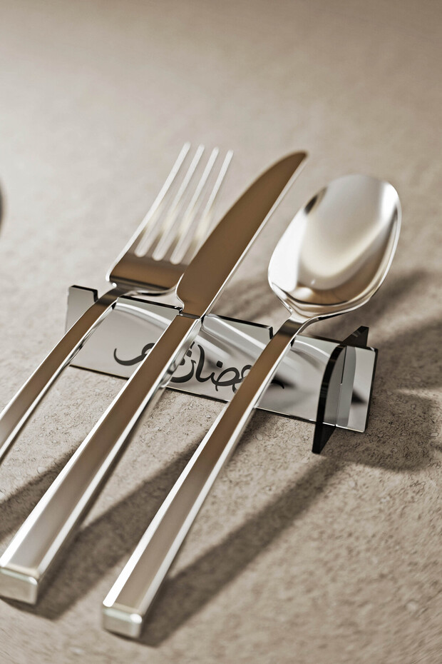 6-Piece Ramadan Kerim Acrylic Cutlery Holder - Islamic Home Tableware Decoration