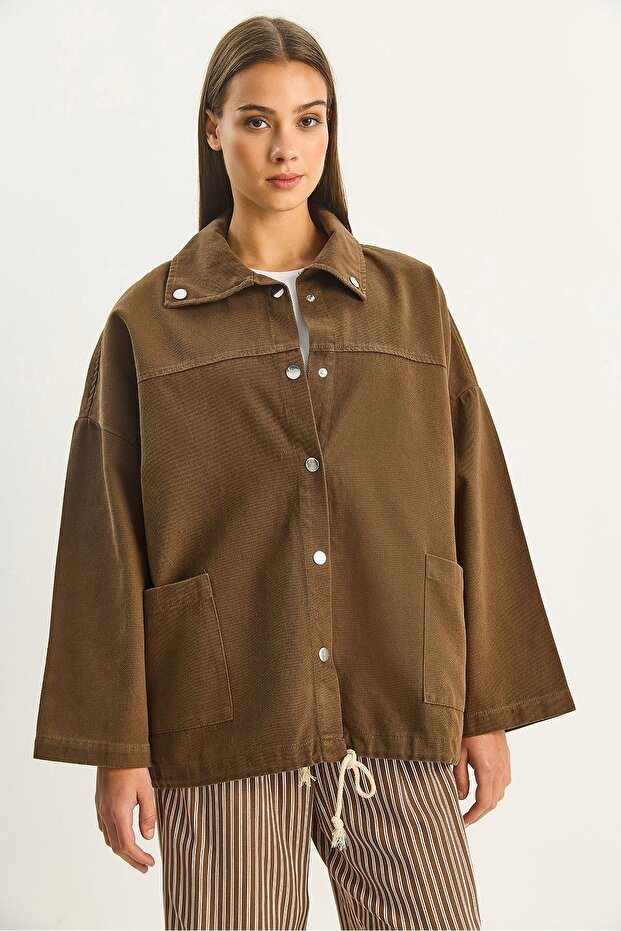 LUCCI oversized button-up Denim jacket - 5