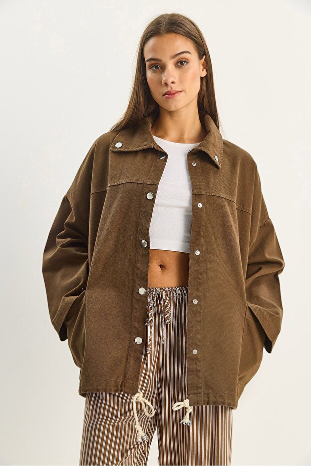 LUCCI oversized button-up Denim jacket - 3