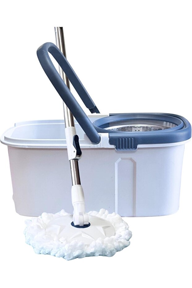 Floating Spin Mop with Wheels, 180° Rotating Bucket System, 108cm Handle Length, 24cm Mop