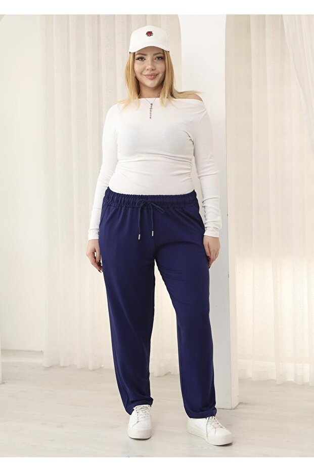 Plus Size Basic Sweatpants with Pockets - 4