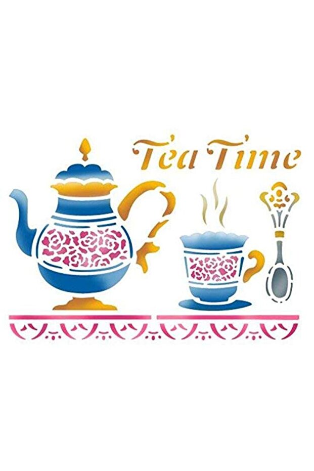 KSD132 TEA TIME STENCIL 20X15CM