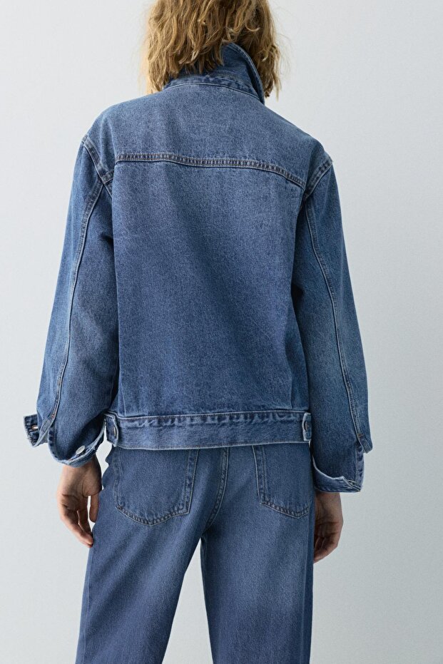 Denim trucker ceket - 5