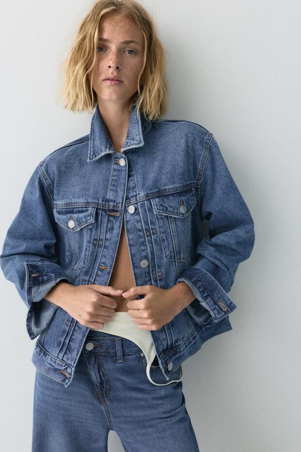 Denim trucker ceket - 1